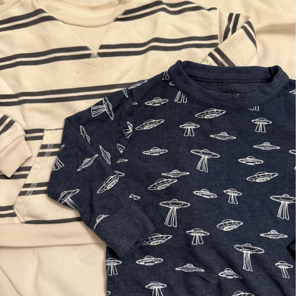 Chasor Navy UFO Print Shirt set of toddler sweatshirts